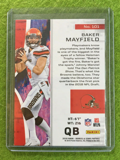 BAKER MAYFIELD ROOKIE CARD RC CLEVELAND BROWNS 2018 Panini Rookies & Stars #101