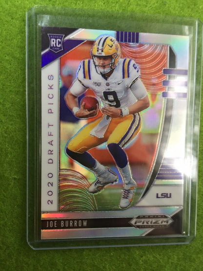 JOE BURROW SILVER PRIZM ROOKIE CARD JERSEY #9 LSU RC 2020 Prizm DP BENGALS #1 rc