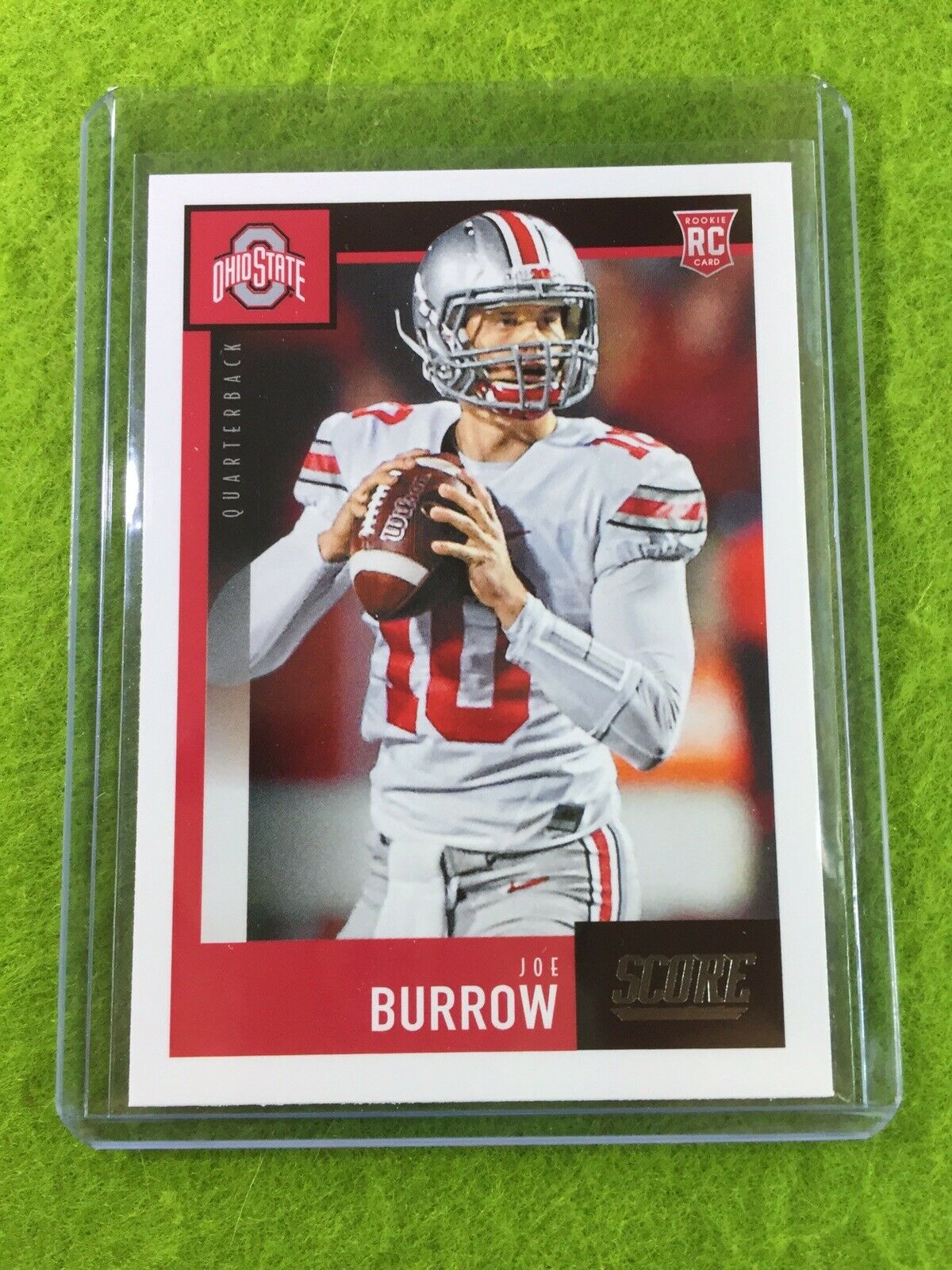 JOE BURROW ROOKIE CARD JERSEY #10 OHIO STATE RC LSU 2020 Panini Score BENGALS SP