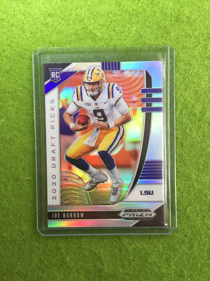 JOE BURROW SILVER PRIZM ROOKIE CARD JERSEY #9 LSU RC 2020 Prizm DP BENGALS #1 rc