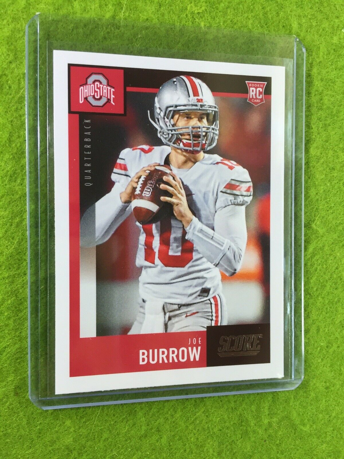 JOE BURROW ROOKIE CARD JERSEY #10 OHIO STATE RC LSU 2020 Panini Score BENGALS SP