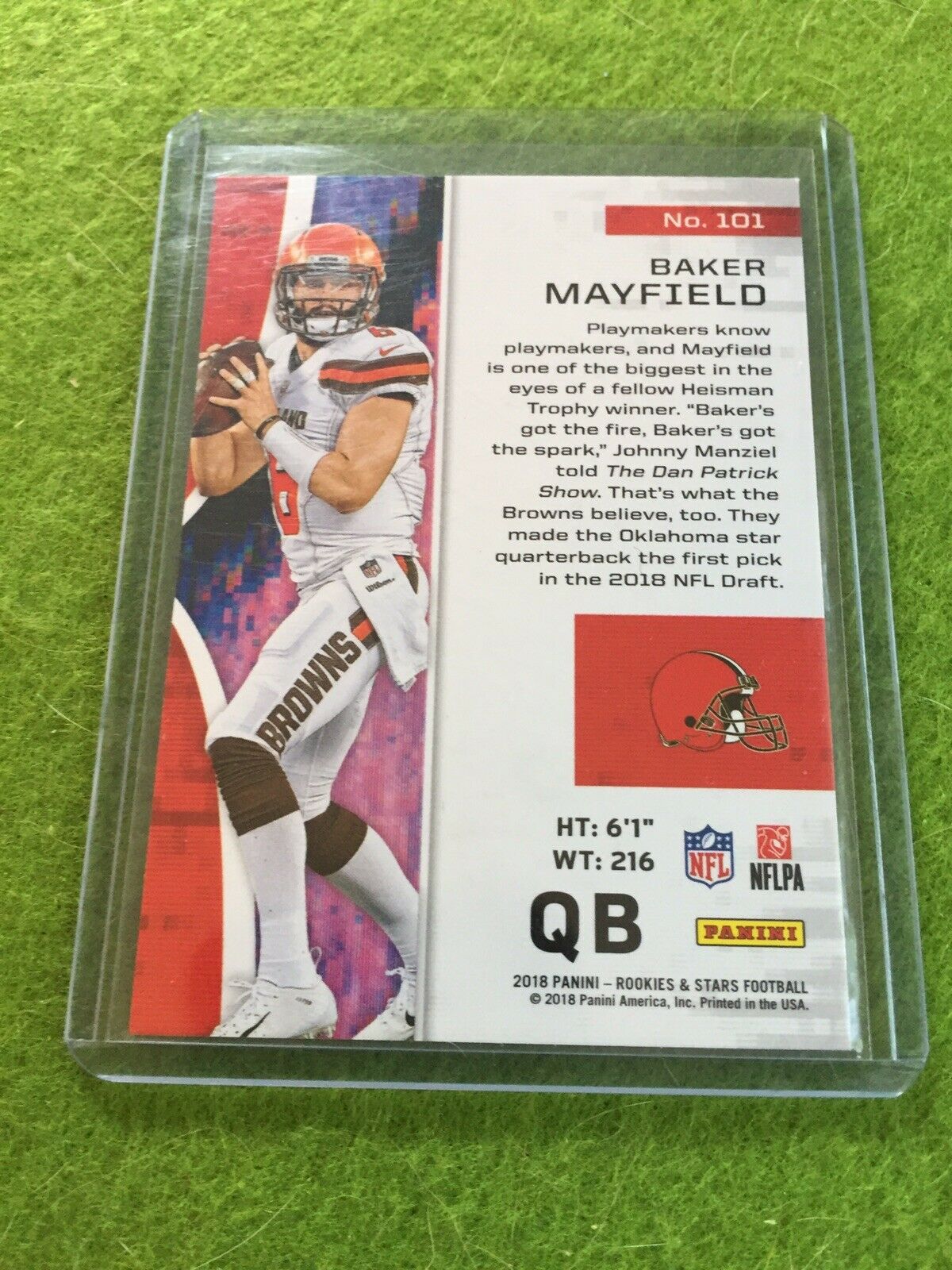 BAKER MAYFIELD ROOKIE CARD RC CLEVELAND BROWNS 2018 Panini Rookies & Stars #101