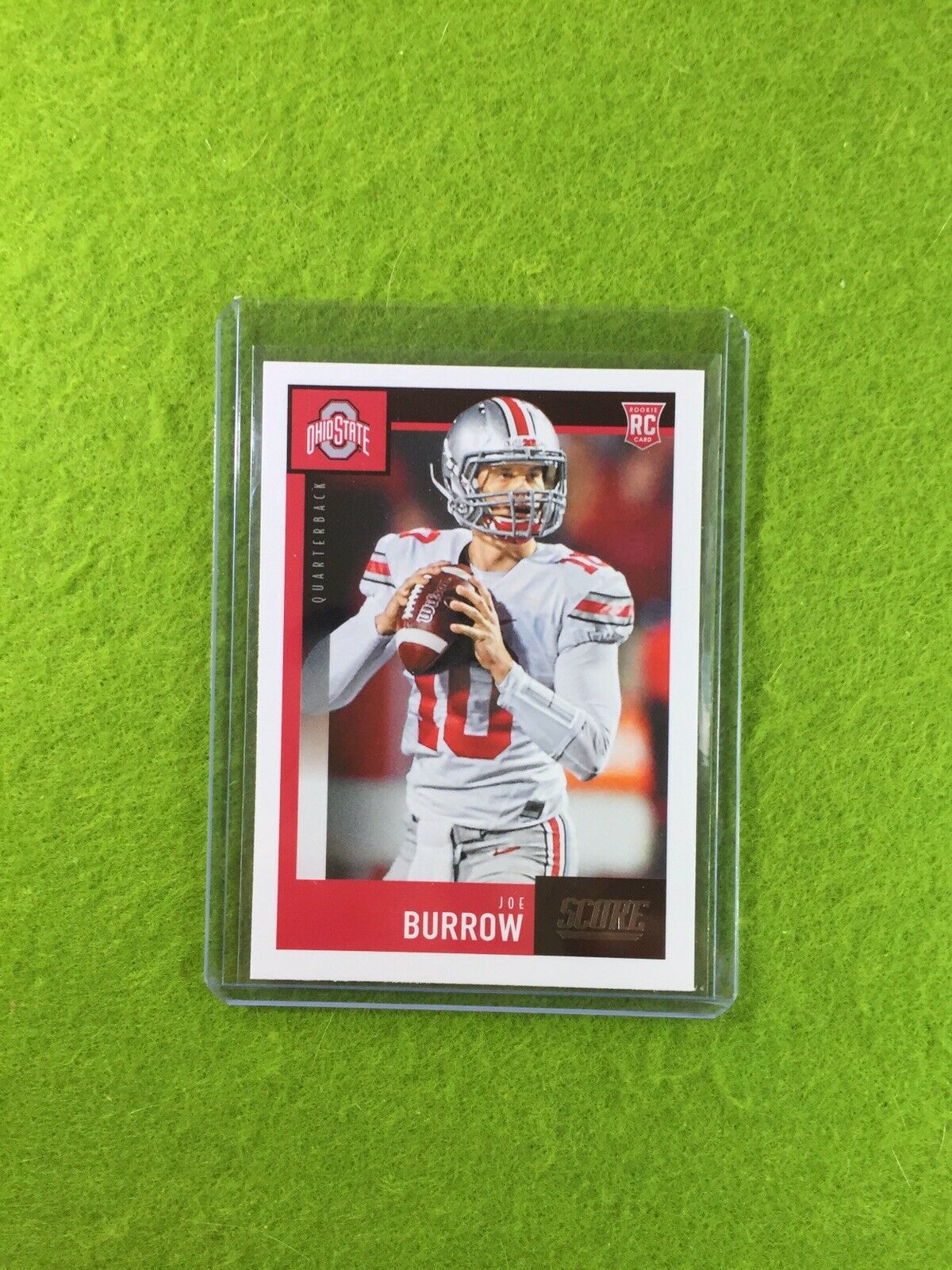 JOE BURROW ROOKIE CARD JERSEY #10 OHIO STATE RC LSU 2020 Panini Score BENGALS SP