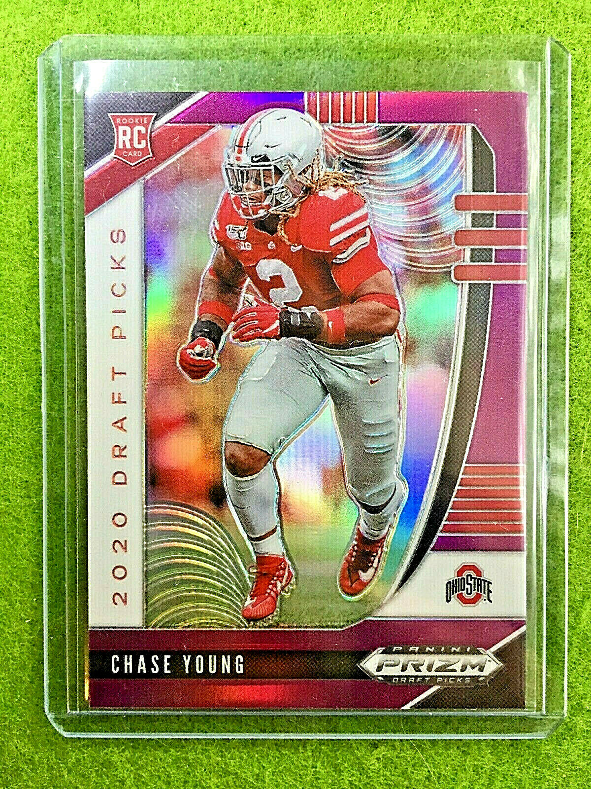 CHASE YOUNG PURPLE PRIZM ROOKIE CARD JERSEY#2 OHIO STATE RC 2020 Panini Prizm SP