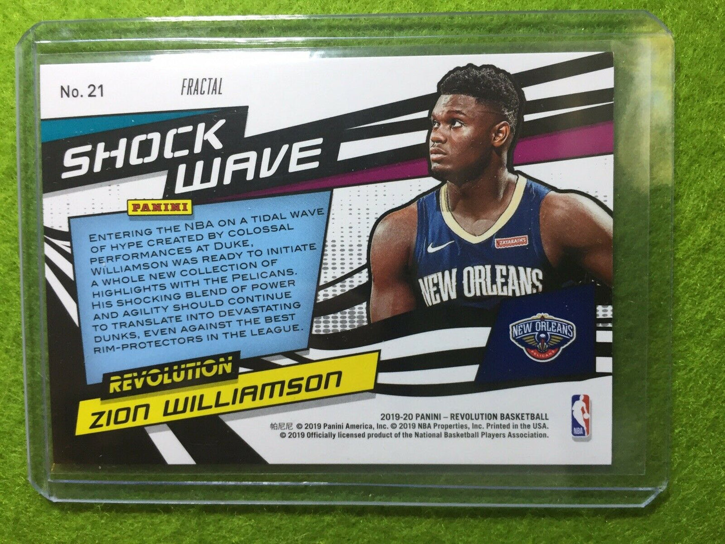 ZION WILLIAMSON PRIZM ROOKIE REFRACTOR 2019-20 Revolution FRACTAL SHOCK WAVE SP