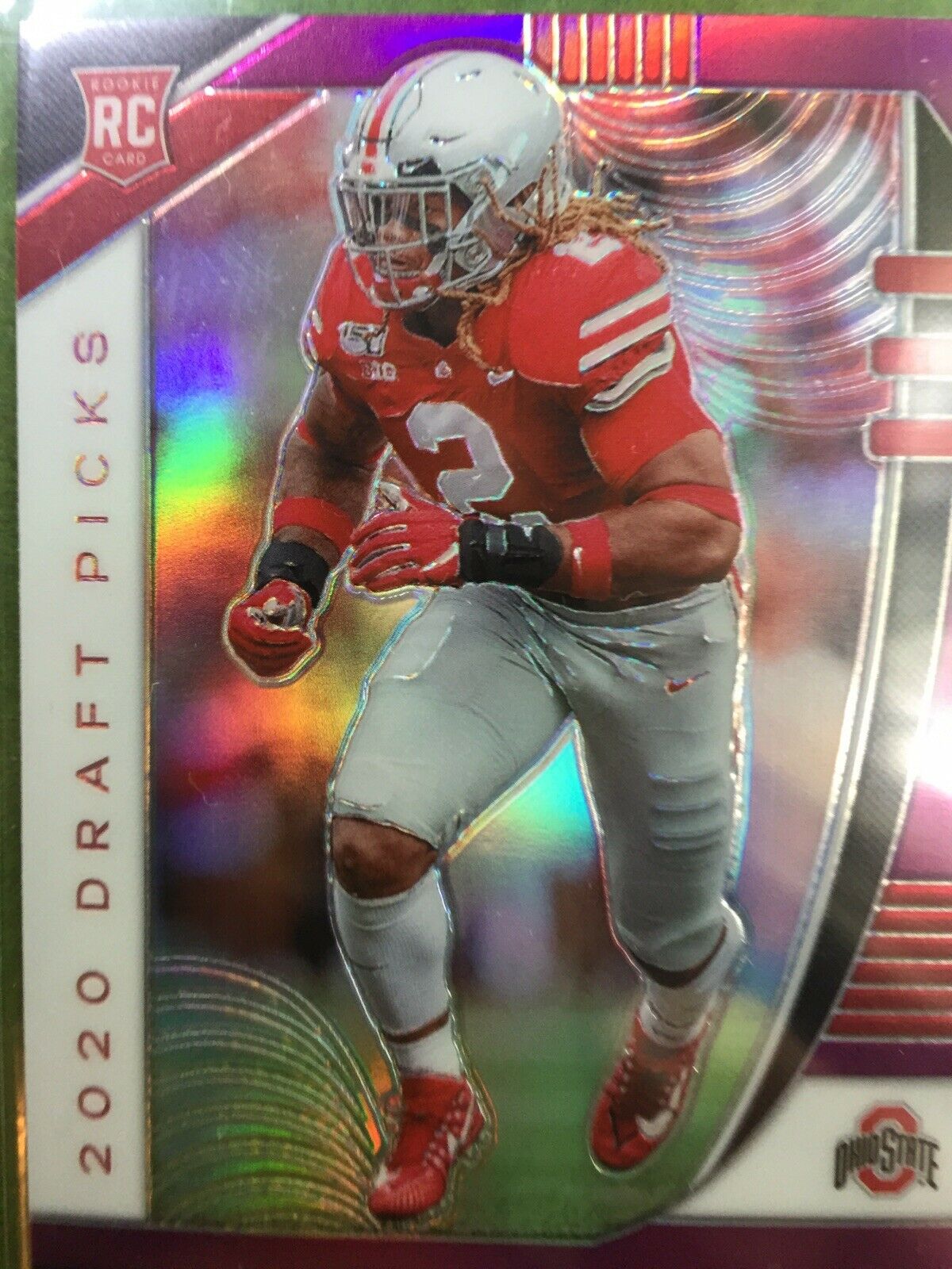 CHASE YOUNG PURPLE PRIZM ROOKIE CARD JERSEY#2 OHIO STATE RC 2020 Panini Prizm SP