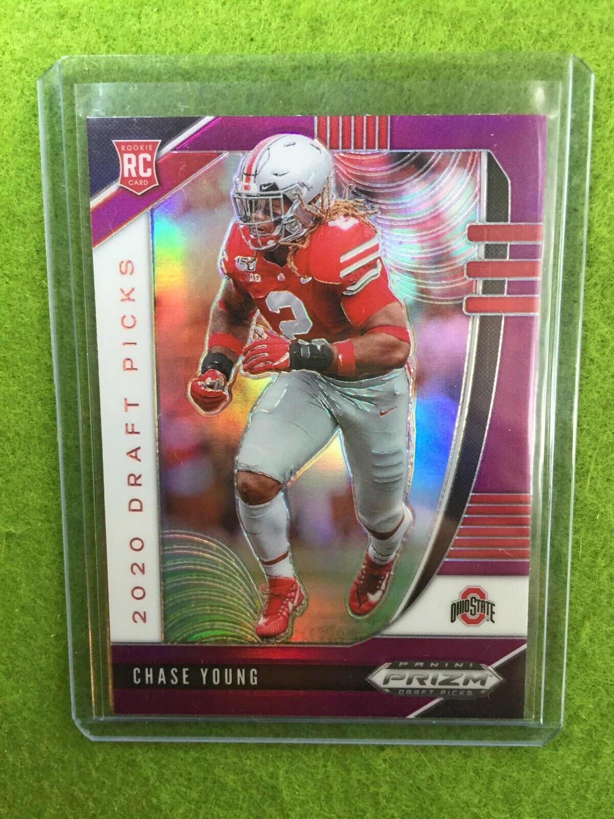 CHASE YOUNG PURPLE PRIZM ROOKIE CARD JERSEY#2 OHIO STATE RC 2020 Panini Prizm SP