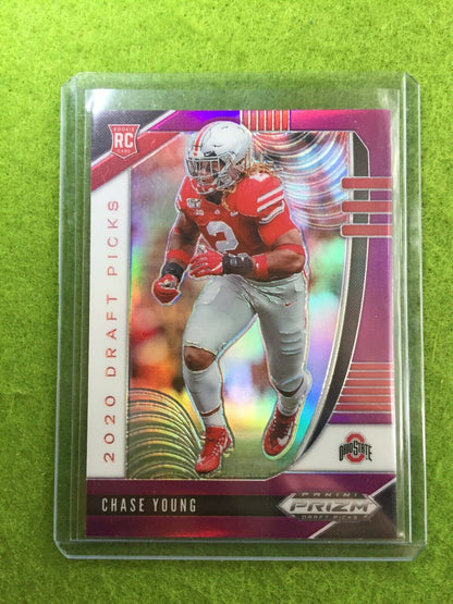 CHASE YOUNG PURPLE PRIZM ROOKIE CARD JERSEY#2 OHIO STATE RC 2020 Panini Prizm SP