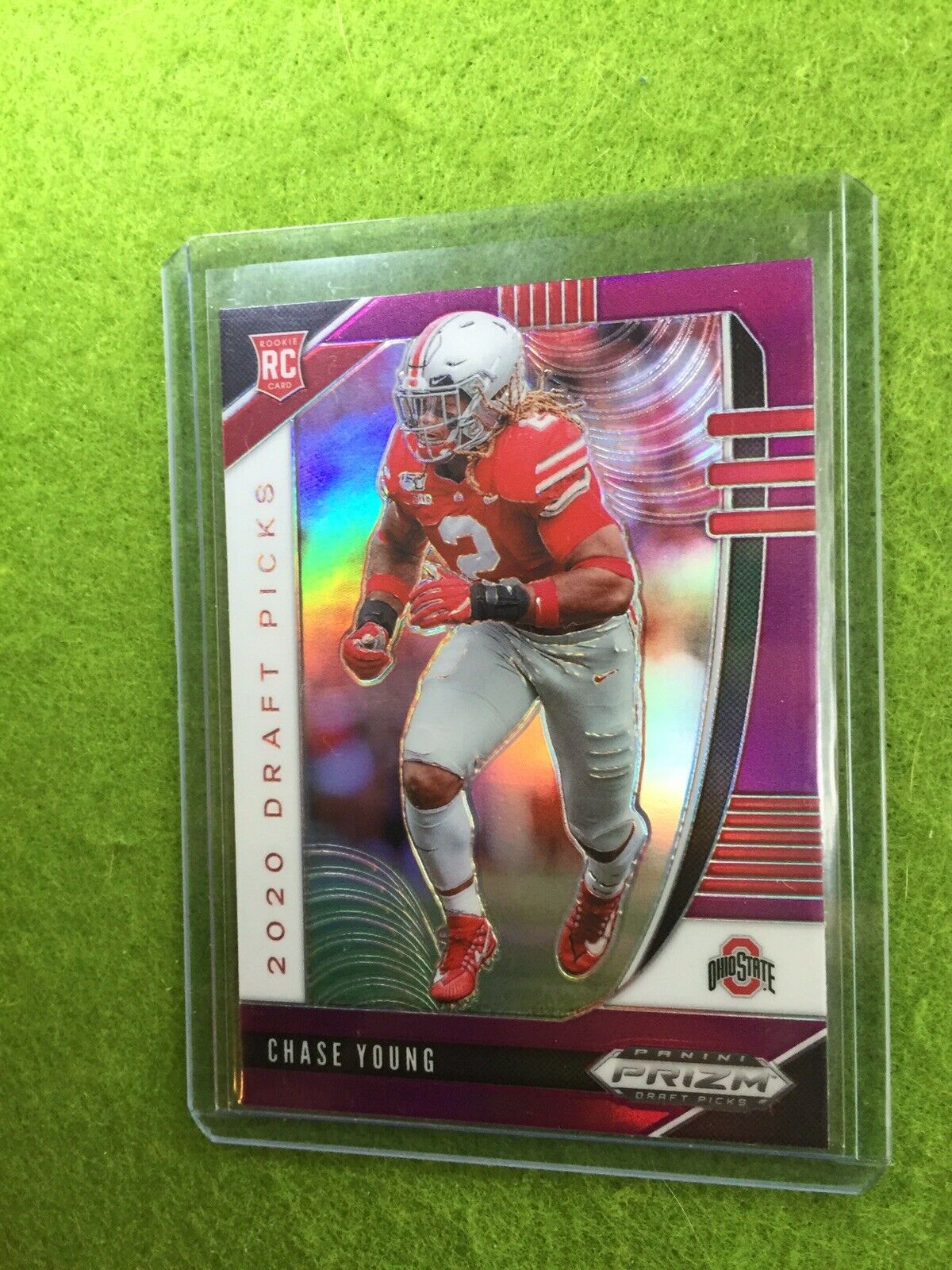 CHASE YOUNG PURPLE PRIZM ROOKIE CARD JERSEY#2 OHIO STATE RC 2020 Panini Prizm SP