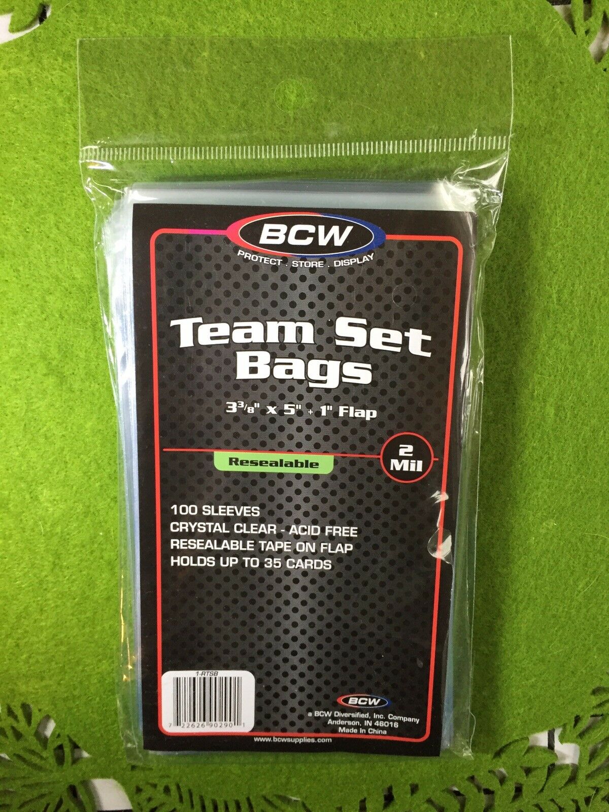 100 BCW TEAM SET BAGS for SPORTS CARDS 1 Pack of 100 TEAM BAGS Clear & Acid Free