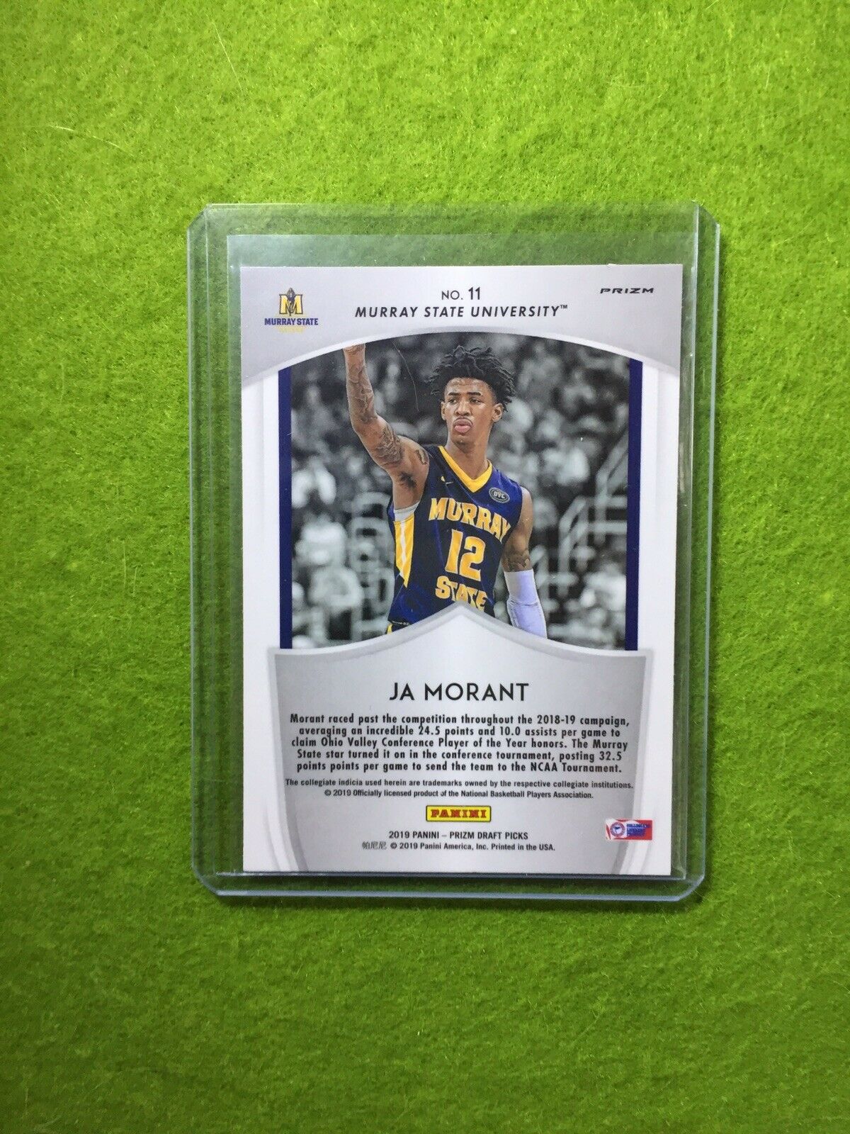 JA MORANT SILVER PRIZM ROOKIE CARD JERSEY #12 MS RC GRIZZLIES 2019 Prizm CRUSADE