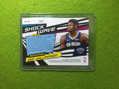 ZION WILLIAMSON PRIZM ROOKIE REFRACTOR 2019-20 Revolution FRACTAL SHOCK WAVE SP