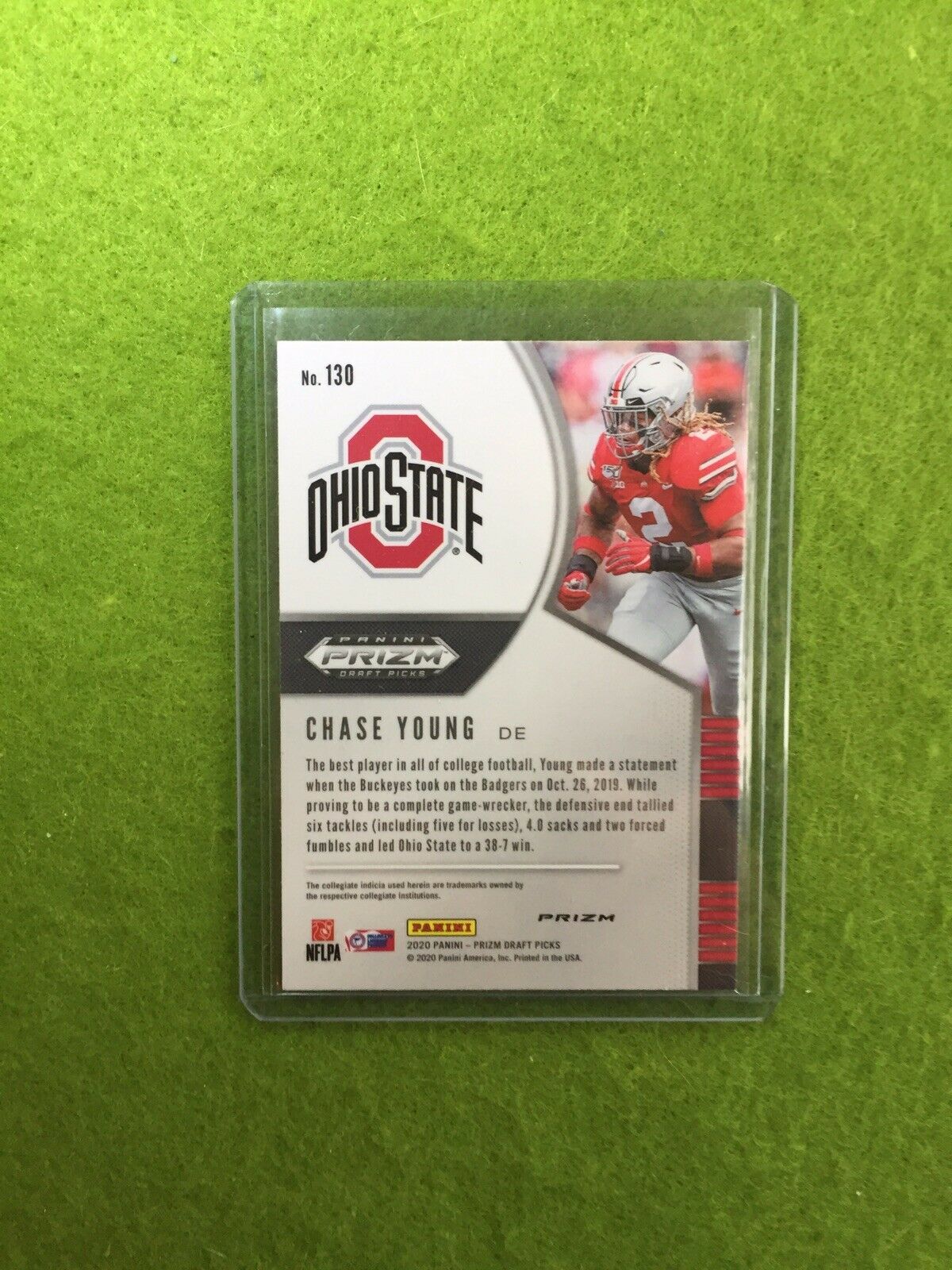 CHASE YOUNG PURPLE PRIZM ROOKIE CARD JERSEY#2 OHIO STATE RC 2020 Panini Prizm SP