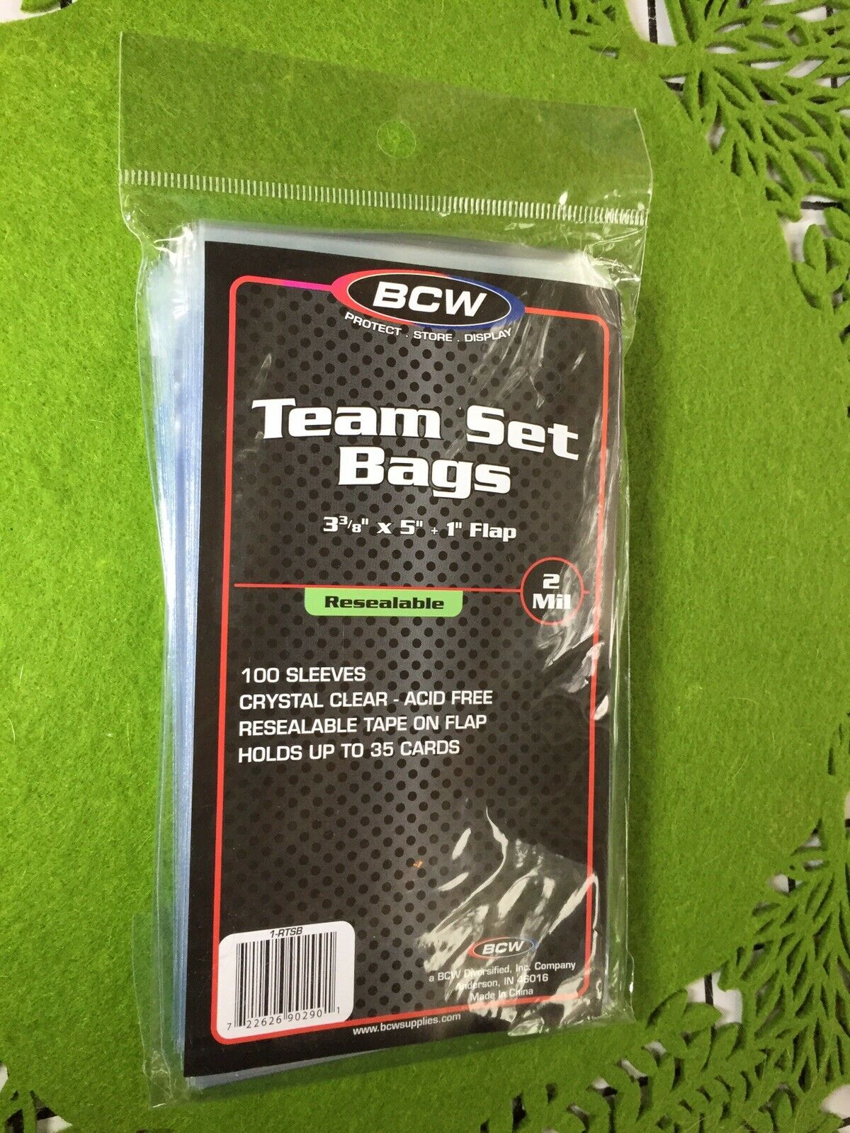 100 BCW TEAM SET BAGS for SPORTS CARDS 1 Pack of 100 TEAM BAGS Clear & Acid Free