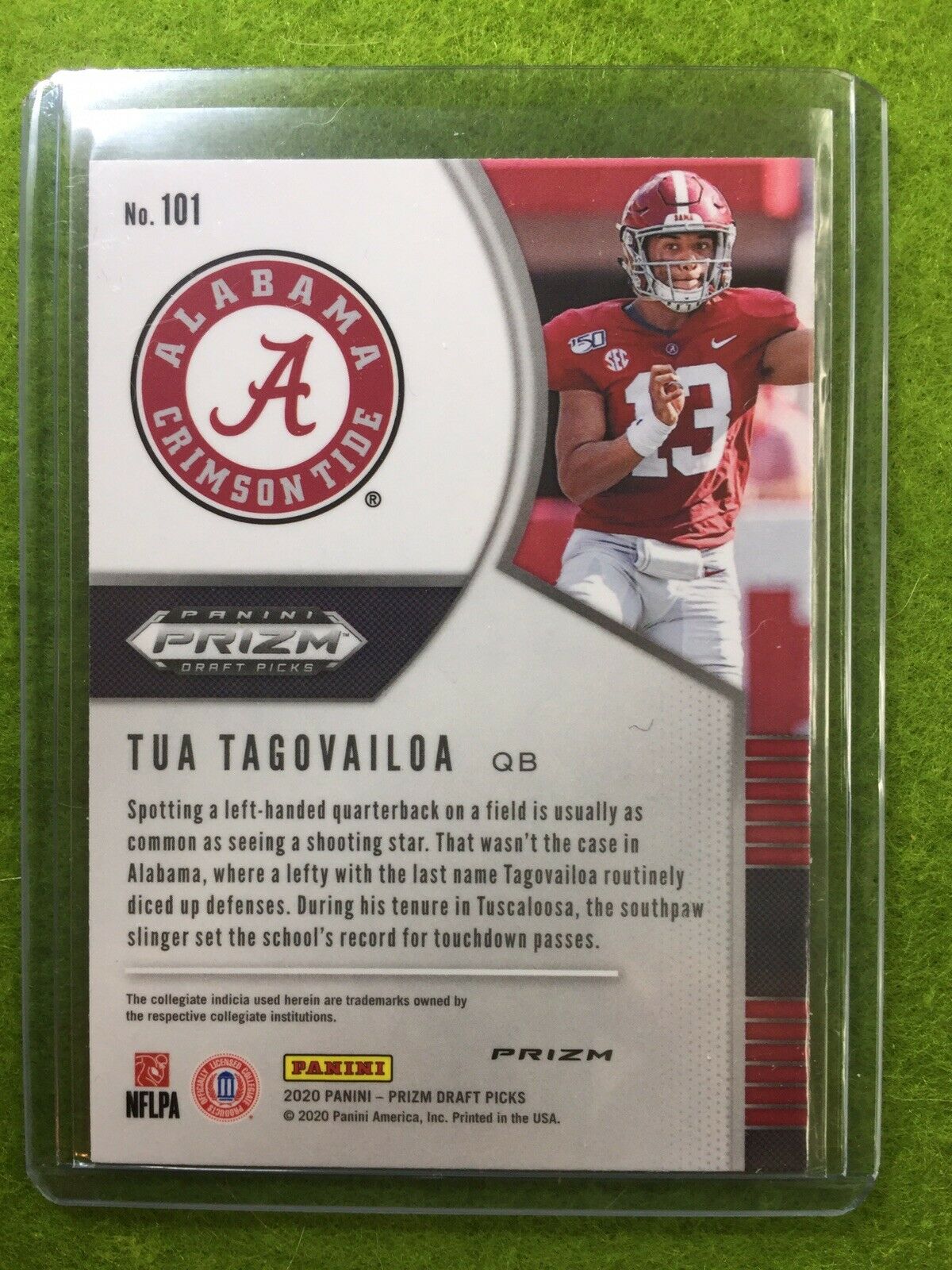 TUA TAGOVAILOA SILVER PRIZM ROOKIE CARD JERSEY #13 ALABAMA RC 2020 Panini Prizm