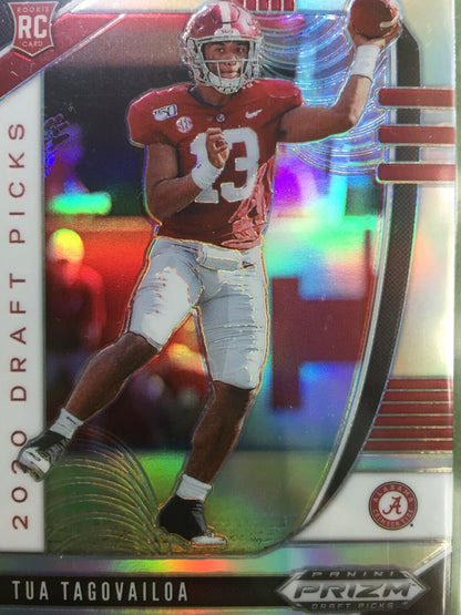 TUA TAGOVAILOA SILVER PRIZM ROOKIE CARD JERSEY #13 ALABAMA RC 2020 Panini Prizm