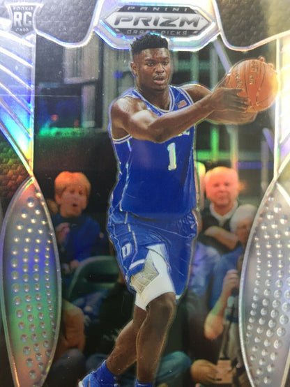 ZION WILLIAMSON SILVER PRIZM ROOKIE CARD JERSEY#1 DUKE RC PELICANS 2019 Prizm DP