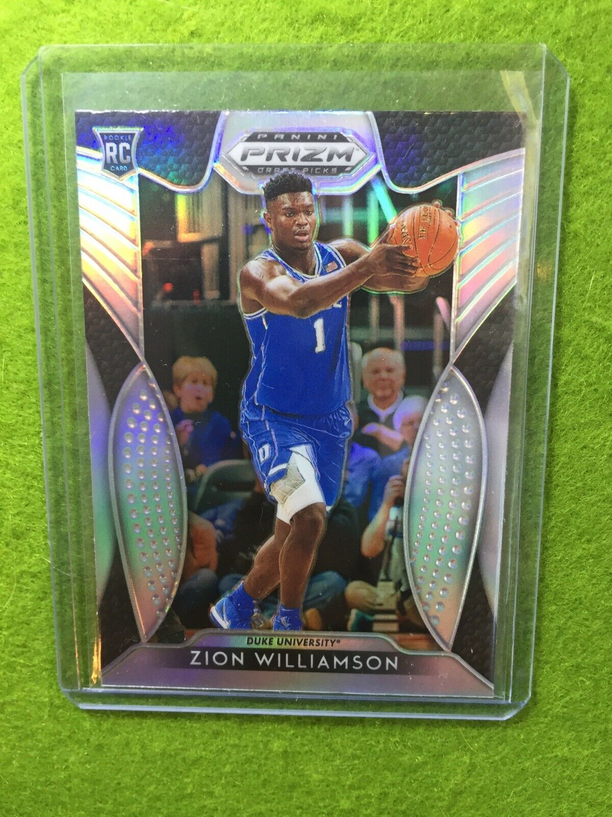 ZION WILLIAMSON SILVER PRIZM ROOKIE CARD JERSEY#1 DUKE RC PELICANS 2019 Prizm DP