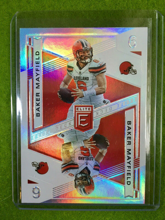 BAKER MAYFIELD PRIZM CARD JERSEY #6 REFRACTOR SSP BROWNS 2019 Donruss ELITE DECK