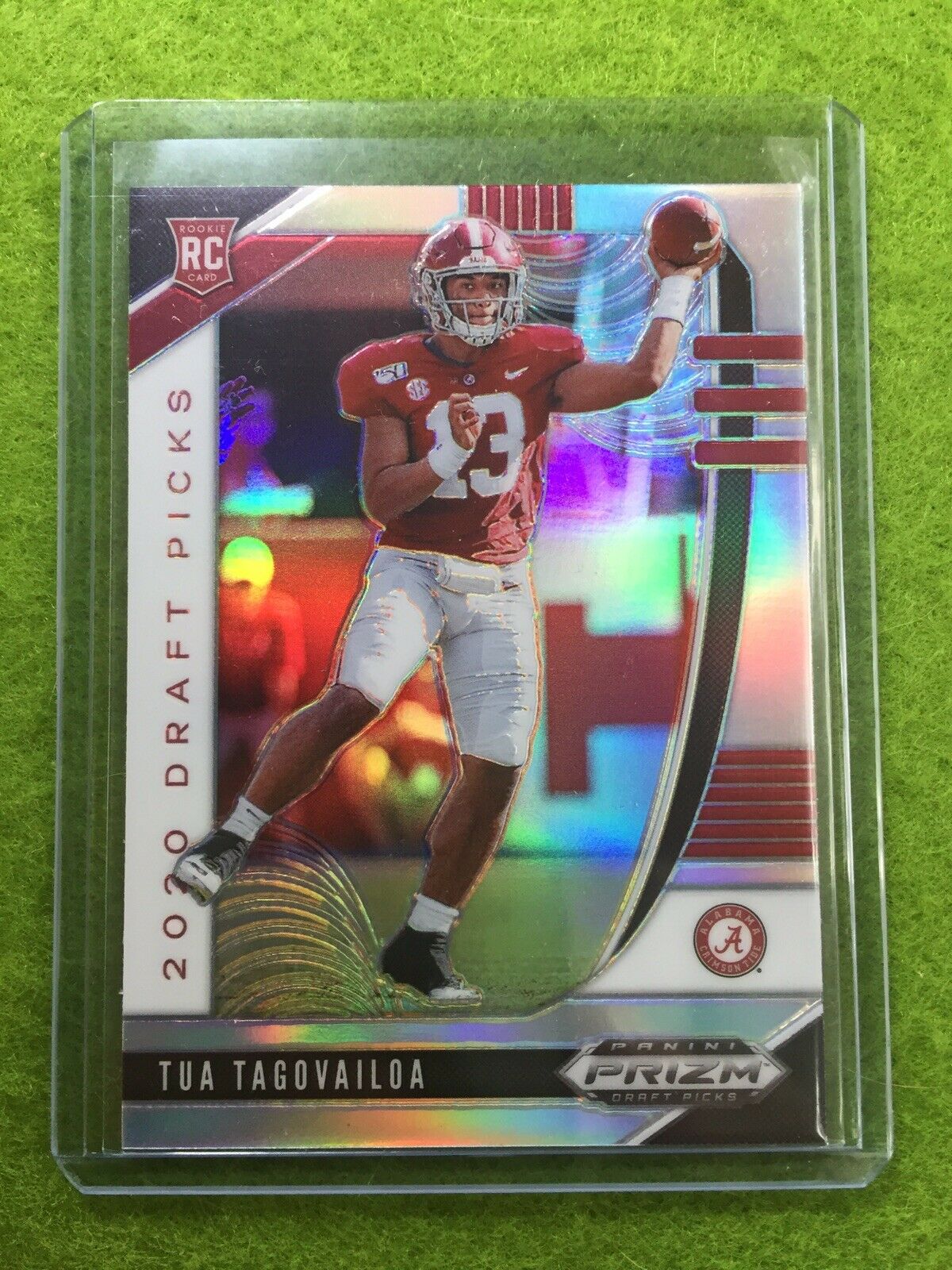 TUA TAGOVAILOA SILVER PRIZM ROOKIE CARD JERSEY #13 ALABAMA RC 2020 Panini Prizm