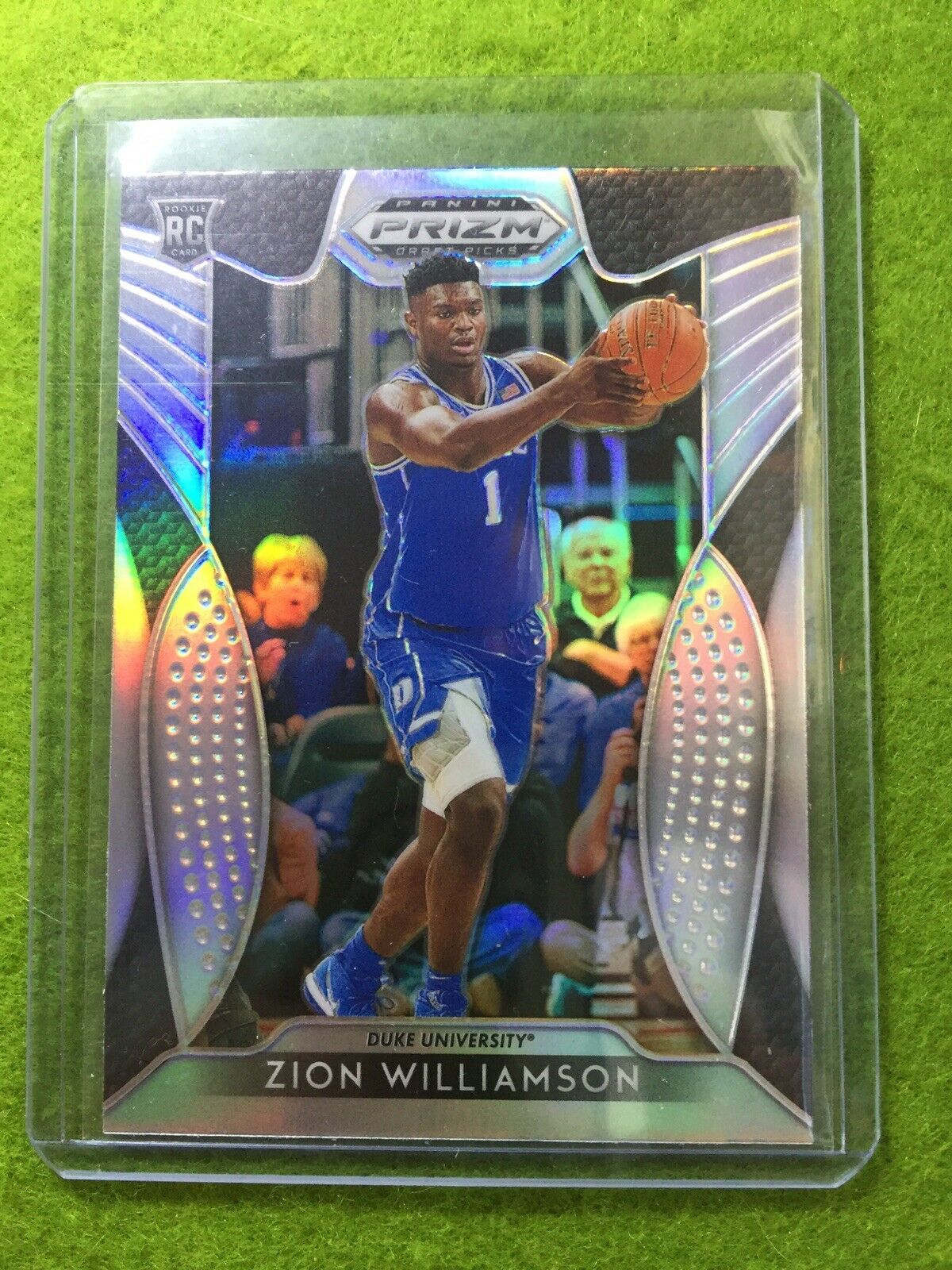 ZION WILLIAMSON SILVER PRIZM ROOKIE CARD JERSEY#1 DUKE RC PELICANS 2019 Prizm DP