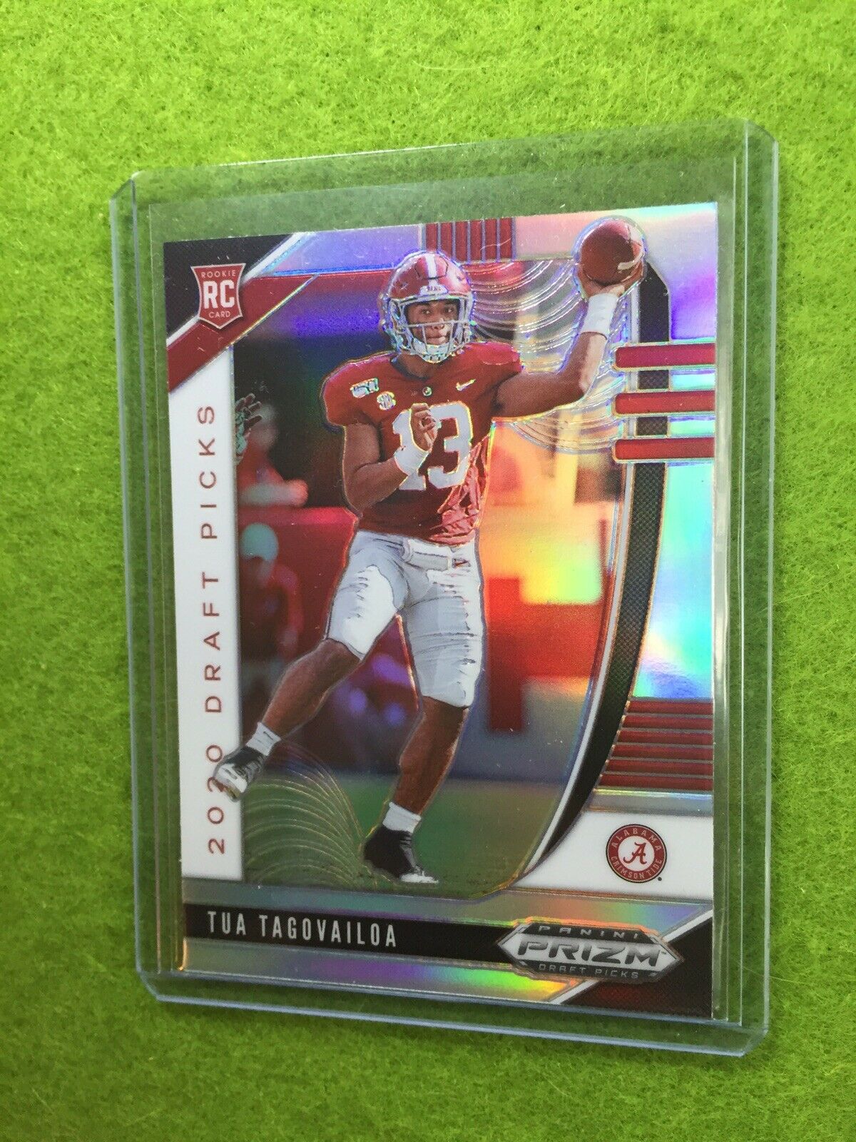 TUA TAGOVAILOA SILVER PRIZM ROOKIE CARD JERSEY #13 ALABAMA RC 2020 Panini Prizm