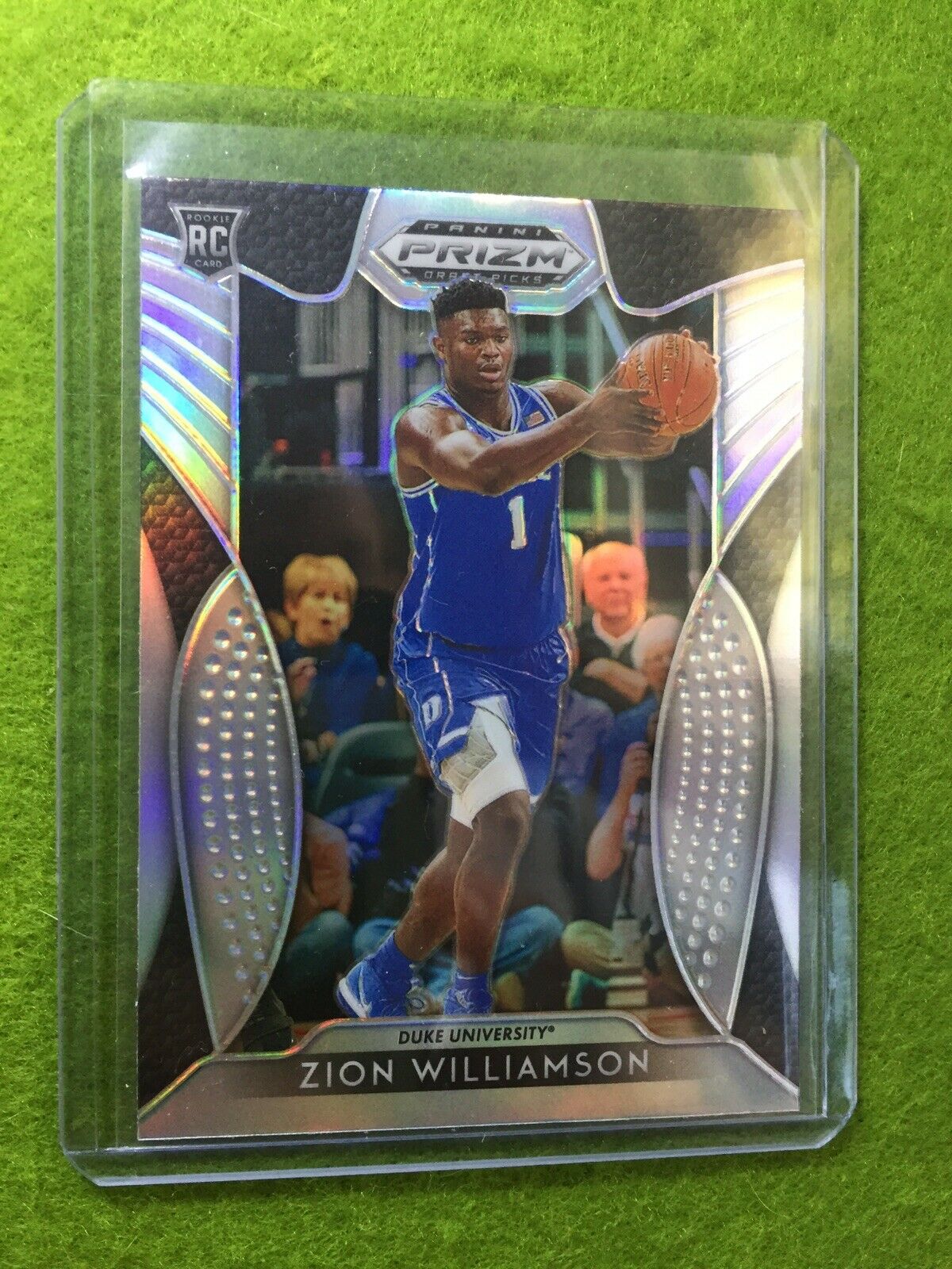 ZION WILLIAMSON SILVER PRIZM ROOKIE CARD JERSEY#1 DUKE RC PELICANS 2019 Prizm DP