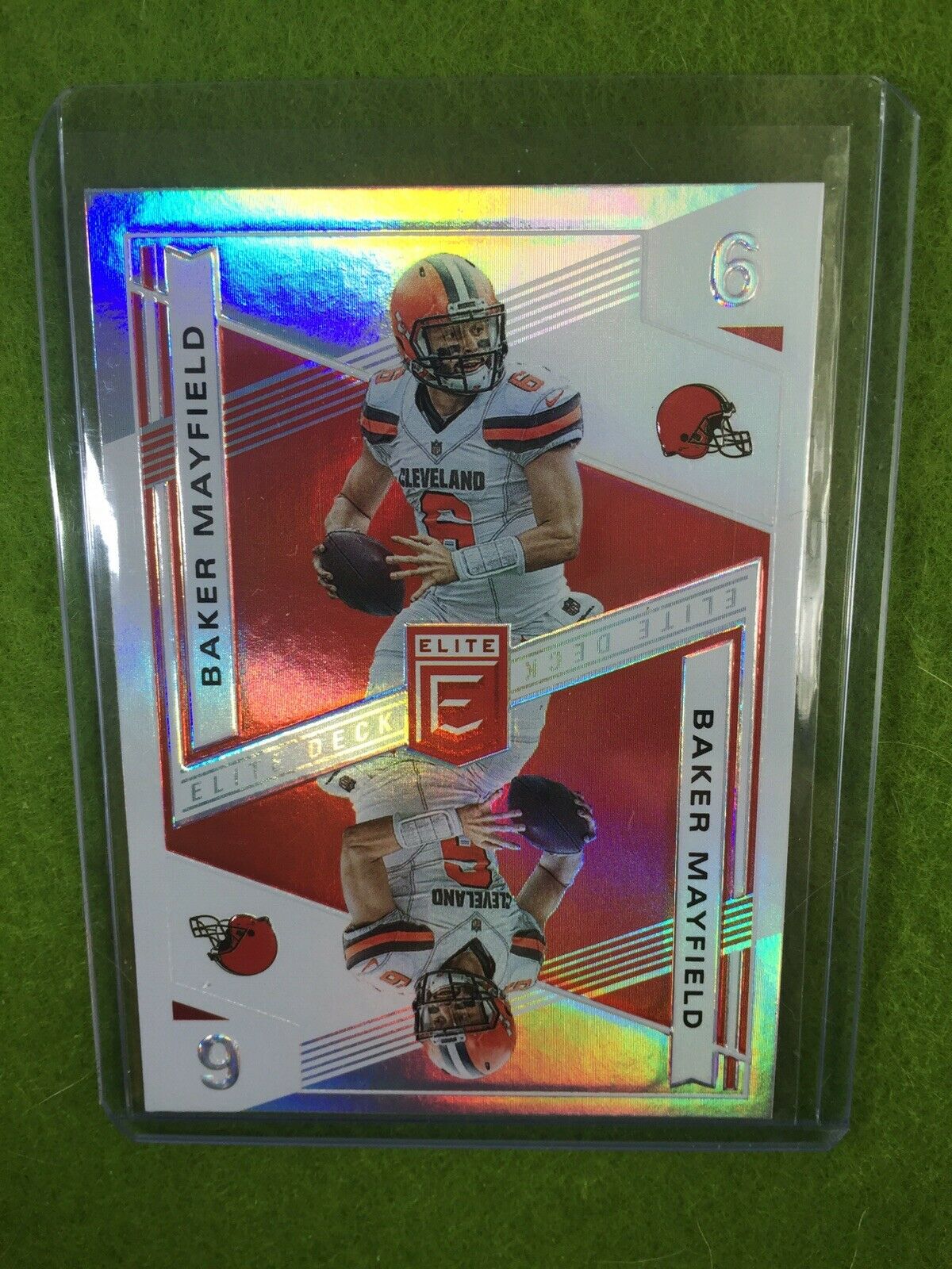 BAKER MAYFIELD PRIZM CARD JERSEY #6 REFRACTOR SSP BROWNS 2019 Donruss ELITE DECK