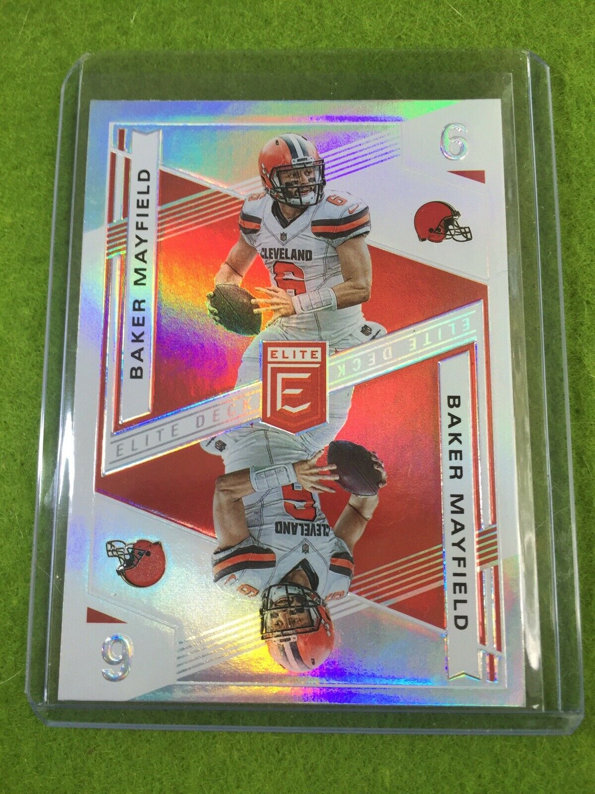 BAKER MAYFIELD PRIZM CARD JERSEY #6 REFRACTOR SSP BROWNS 2019 Donruss ELITE DECK