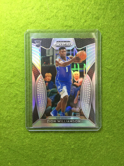 ZION WILLIAMSON SILVER PRIZM ROOKIE CARD JERSEY#1 DUKE RC PELICANS 2019 Prizm DP