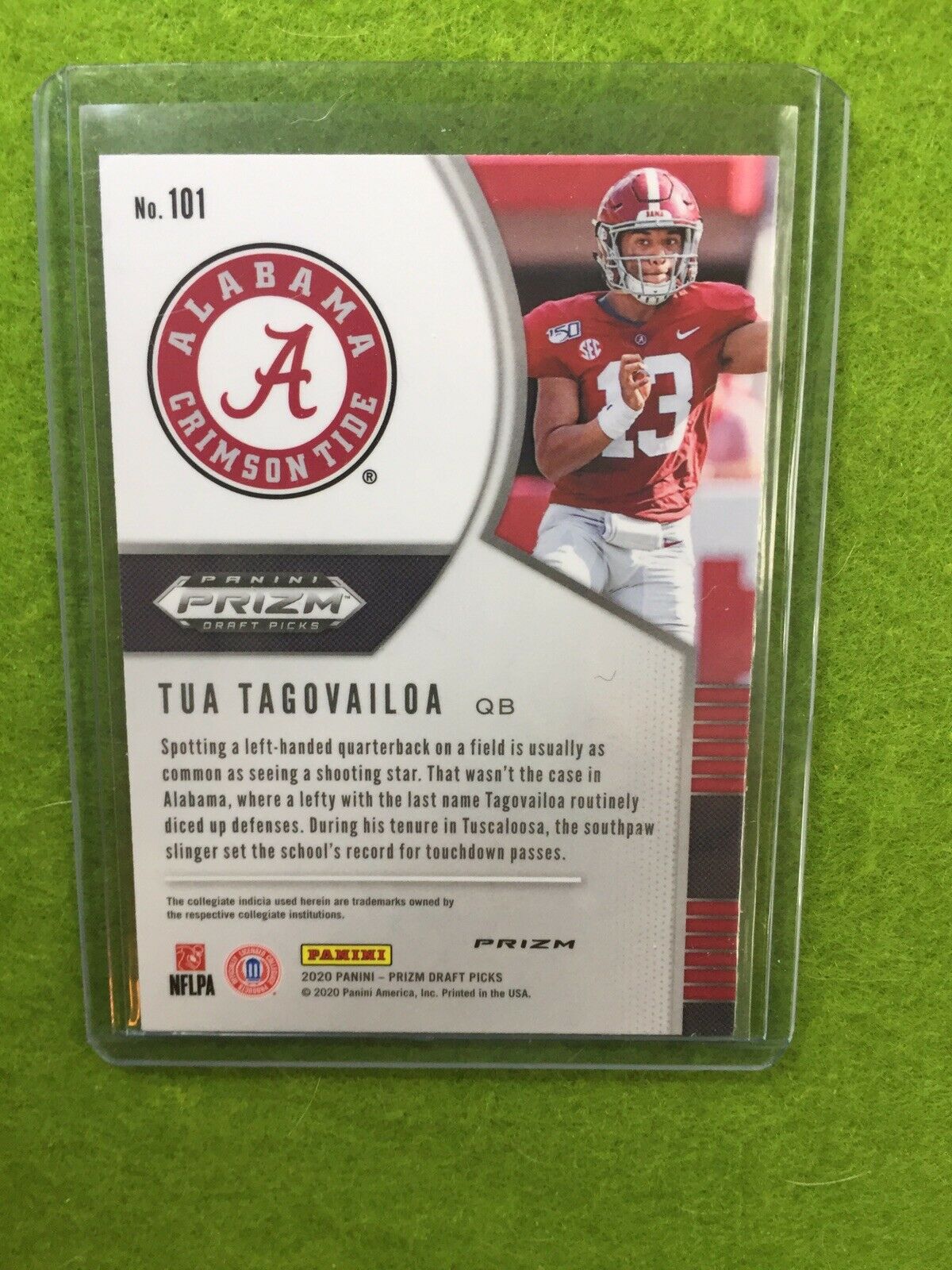 TUA TAGOVAILOA SILVER PRIZM ROOKIE CARD JERSEY #13 ALABAMA RC 2020 Panini Prizm