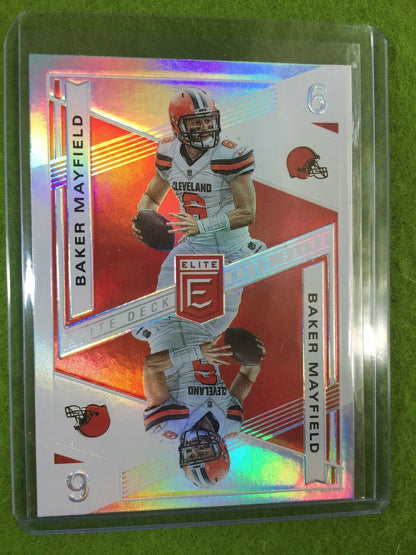 BAKER MAYFIELD PRIZM CARD JERSEY #6 REFRACTOR SSP BROWNS 2019 Donruss ELITE DECK