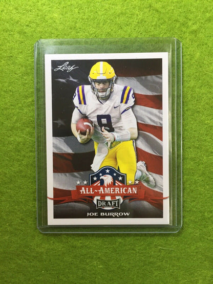 JOE BURROW ROOKIE CARD JERSEY#9 LSU RC 2020 Leaf Football All American SP INSERT