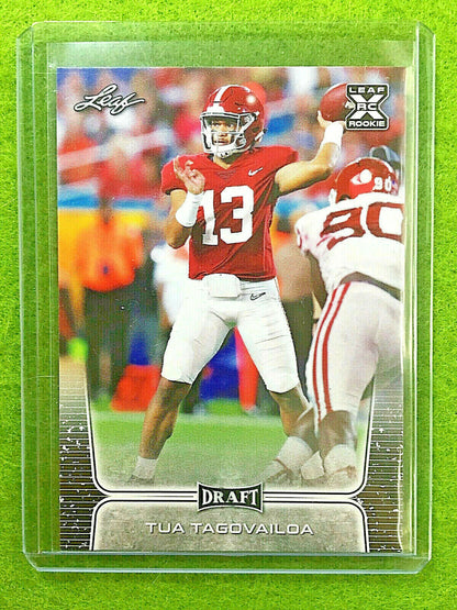 TUA TAGOVAILOA ROOKIE CARD JERSEY #13 ALABAMA RC 2020 Leaf Draft Football rookie