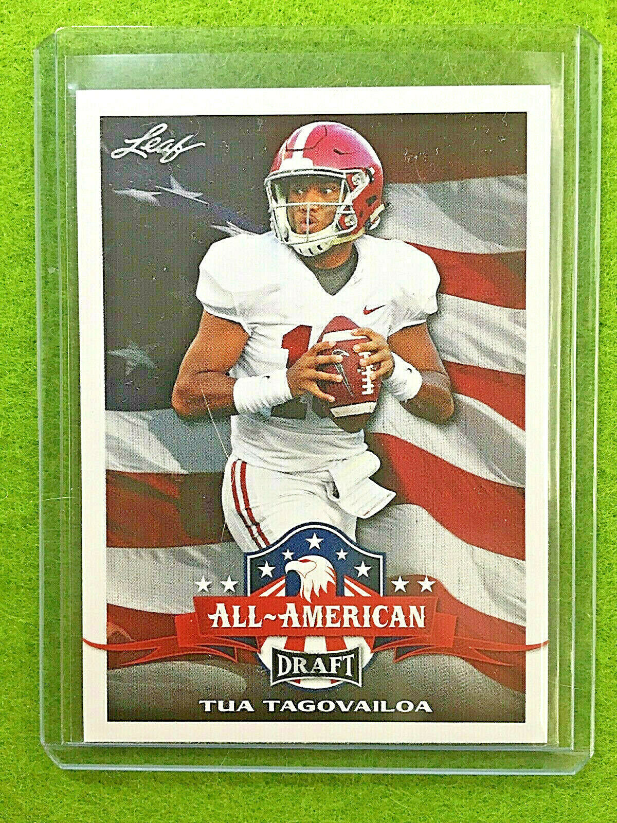 TUA TAGOVAILOA ROOKIE INSERT CARD JERSEY#13 ALABAMA 2020 Leaf Draft All American