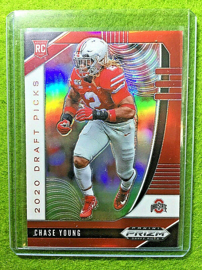 CHASE YOUNG REDSKINS RED PRIZM ROOKIE CARD JERSEY #2 OHIO STATE RC 2020 Prizm DP