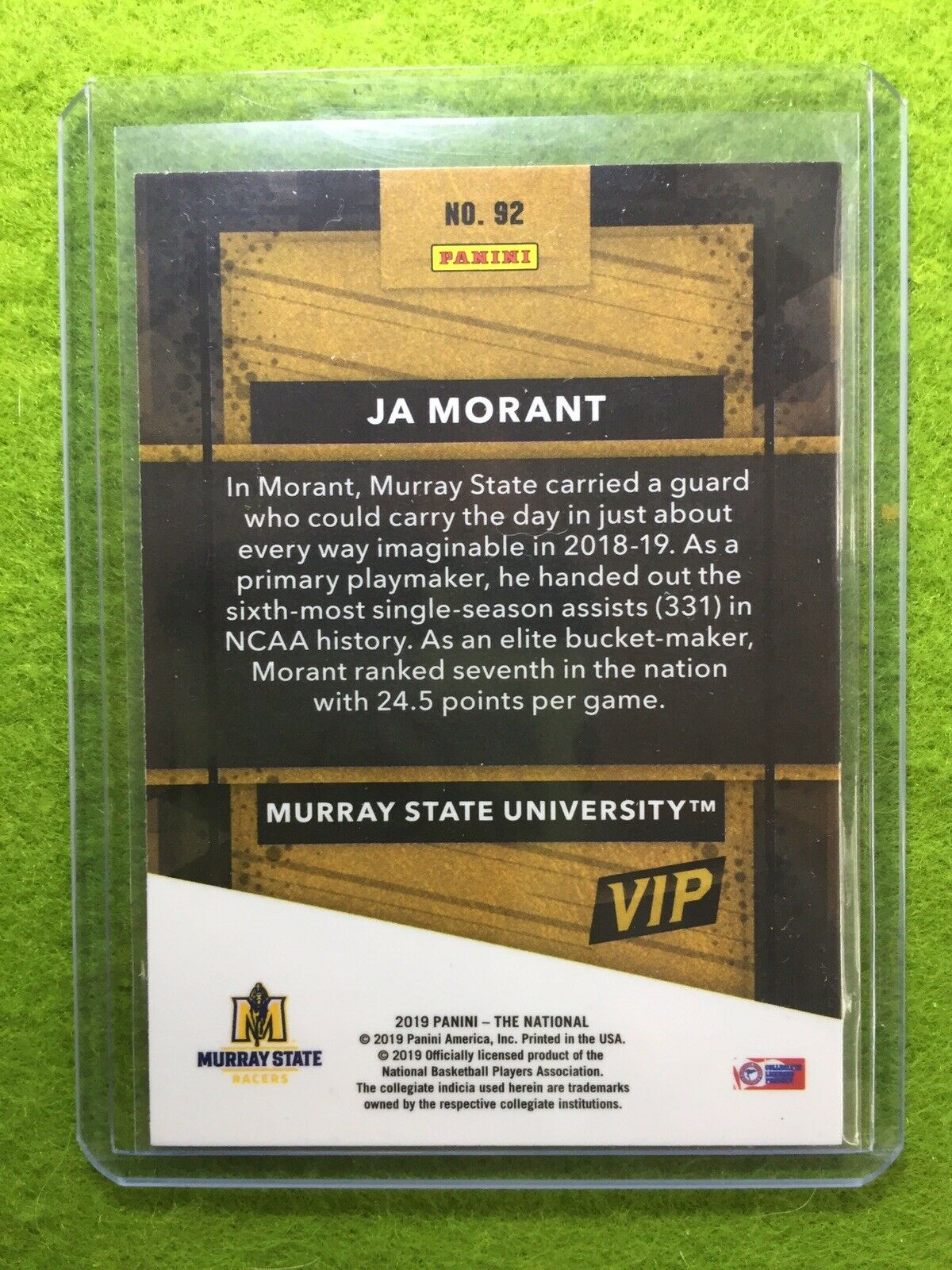 JA MORANT ROOKIE CARD JERSEY #12 MS SILVER CHROME SP GRIZZLIES 2019 National VIP