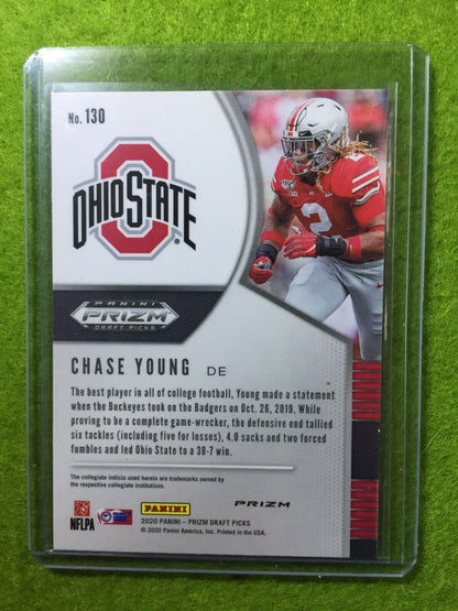 CHASE YOUNG REDSKINS RED PRIZM ROOKIE CARD JERSEY #2 OHIO STATE RC 2020 Prizm DP