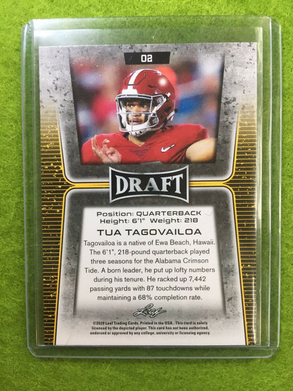 TUA TAGOVAILOA ROOKIE CARD JERSEY #13 ALABAMA RC 2020 Leaf Draft Football rookie