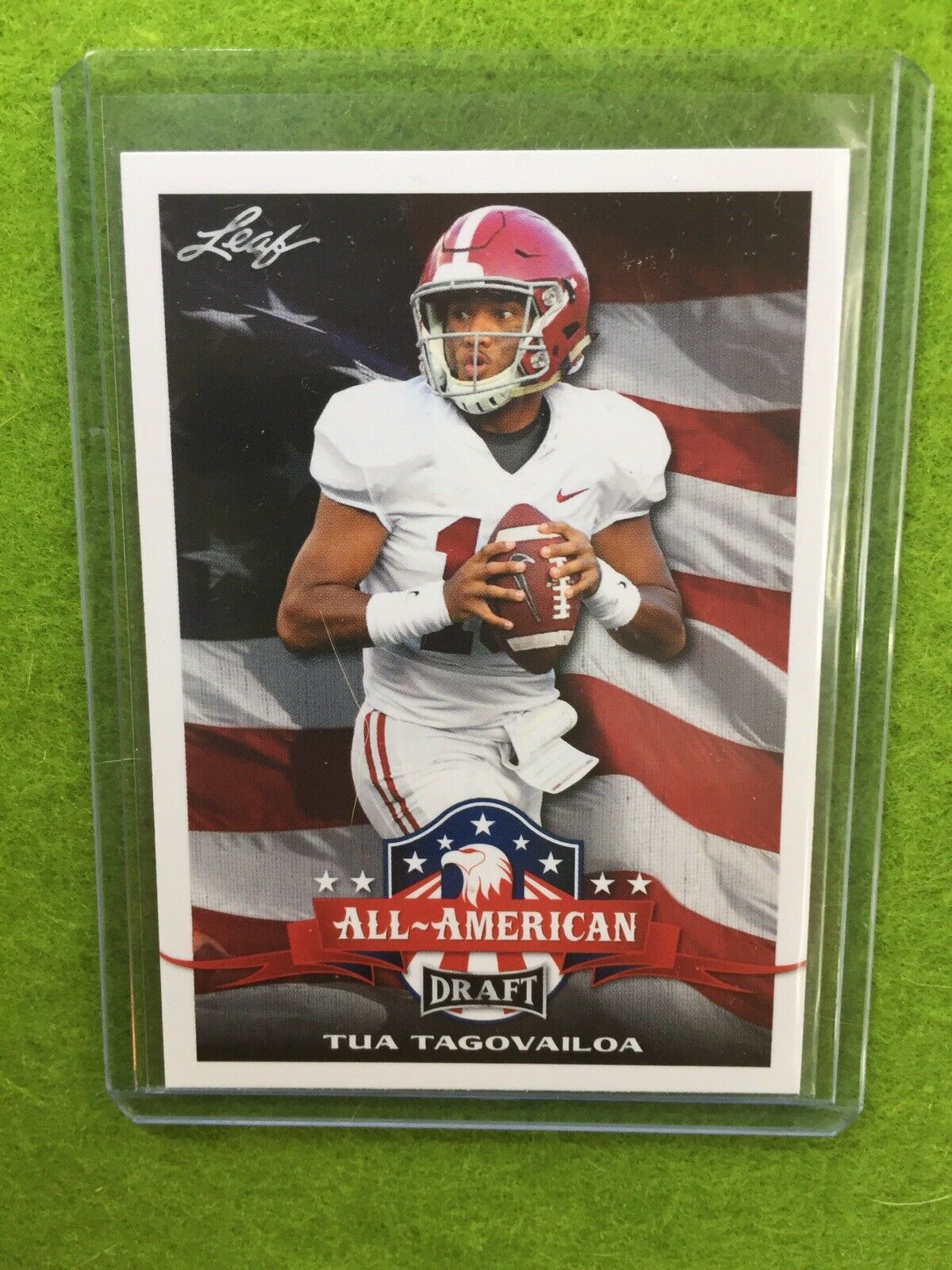 TUA TAGOVAILOA ROOKIE INSERT CARD JERSEY#13 ALABAMA 2020 Leaf Draft All American