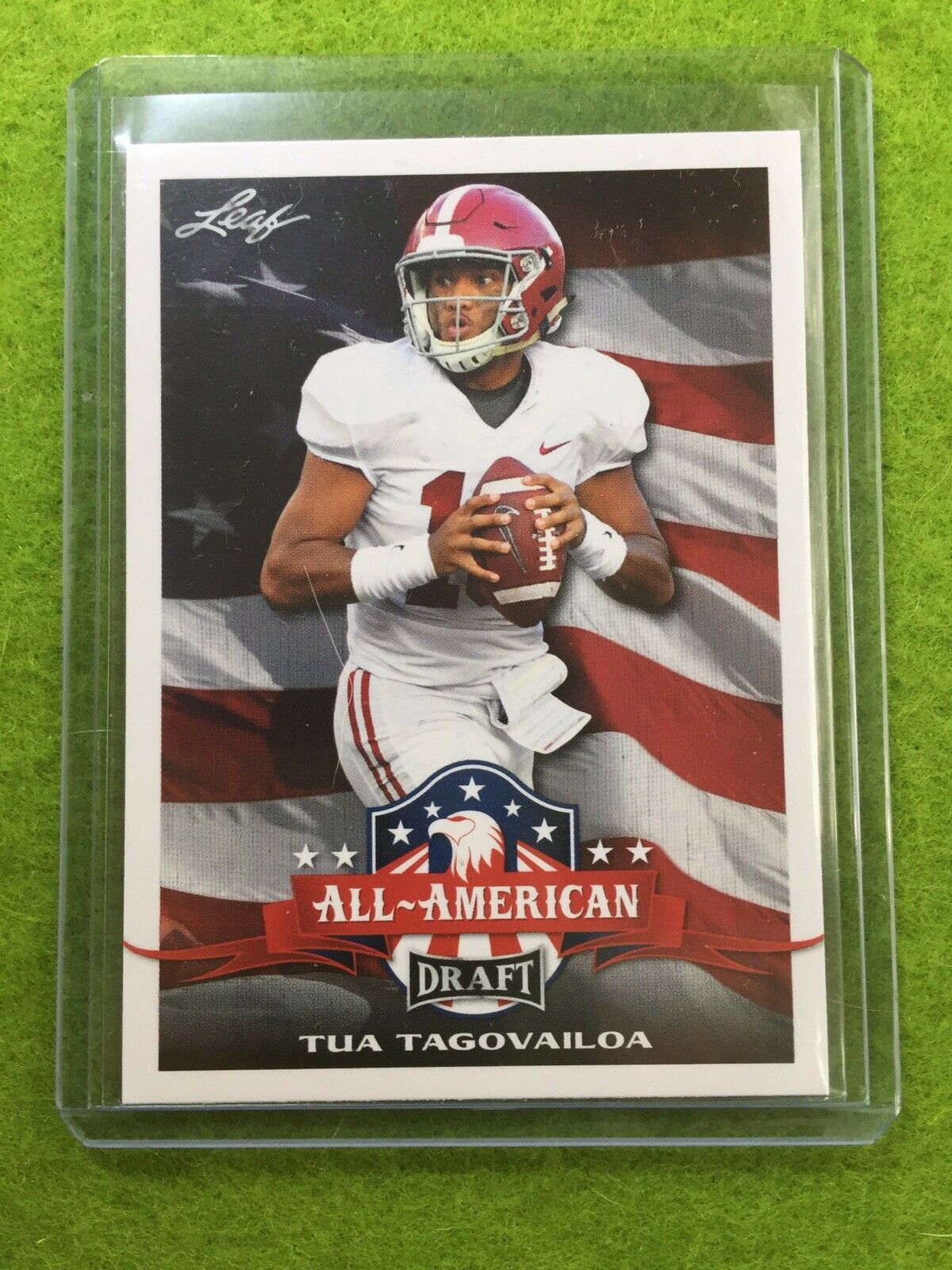 TUA TAGOVAILOA ROOKIE INSERT CARD JERSEY#13 ALABAMA 2020 Leaf Draft All American