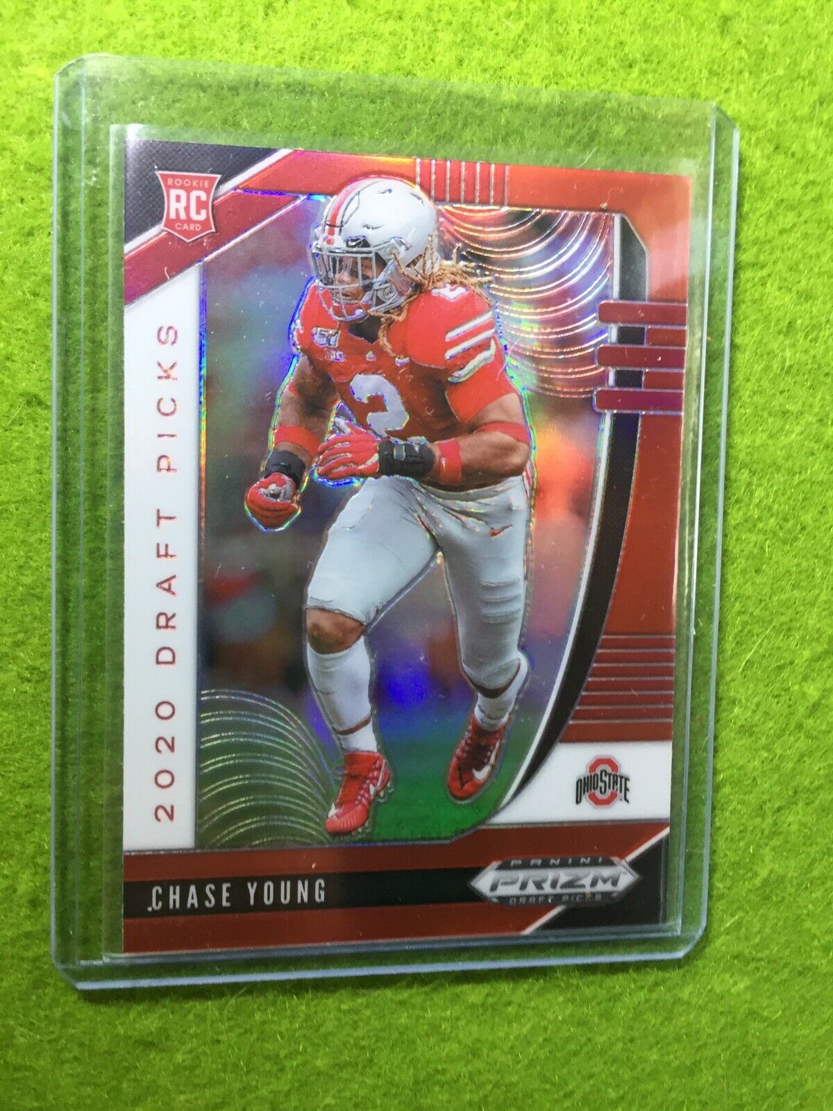 CHASE YOUNG REDSKINS RED PRIZM ROOKIE CARD JERSEY #2 OHIO STATE RC 2020 Prizm DP