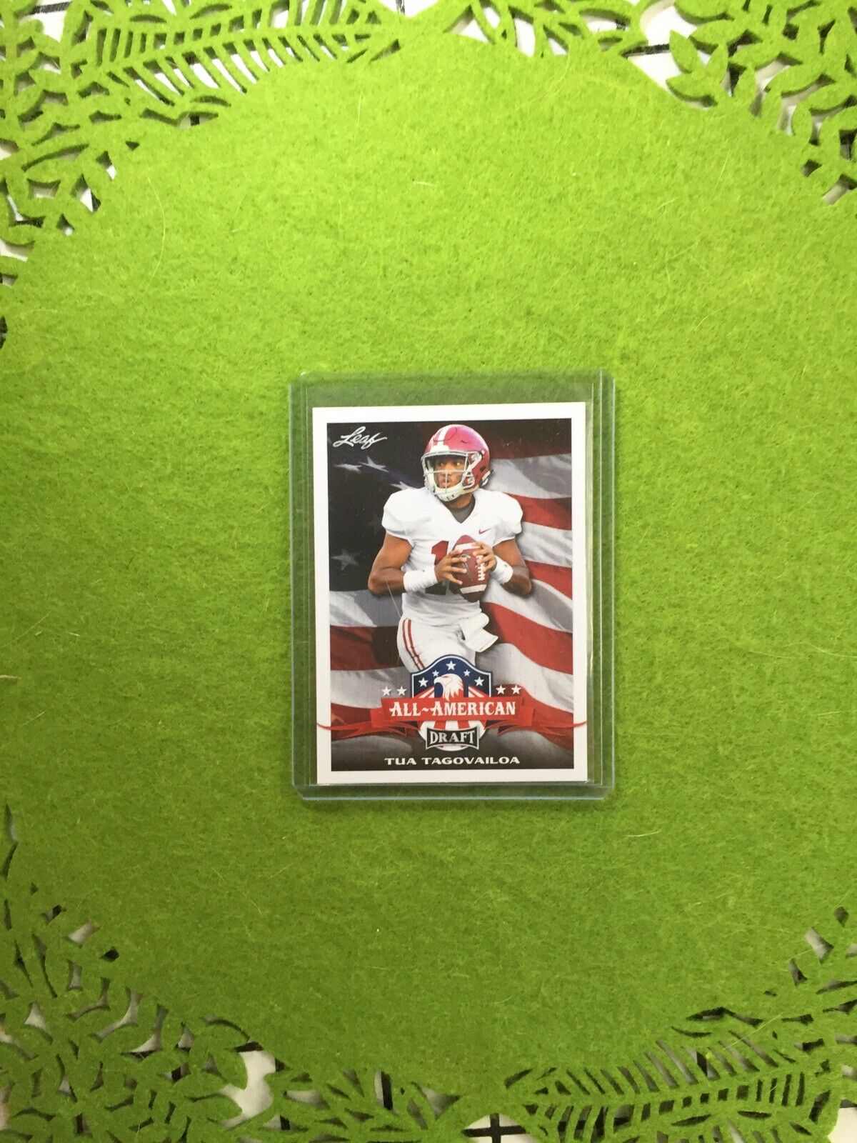 TUA TAGOVAILOA ROOKIE INSERT CARD JERSEY#13 ALABAMA 2020 Leaf Draft All American