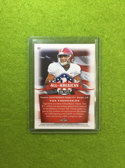 TUA TAGOVAILOA ROOKIE INSERT CARD JERSEY#13 ALABAMA 2020 Leaf Draft All American