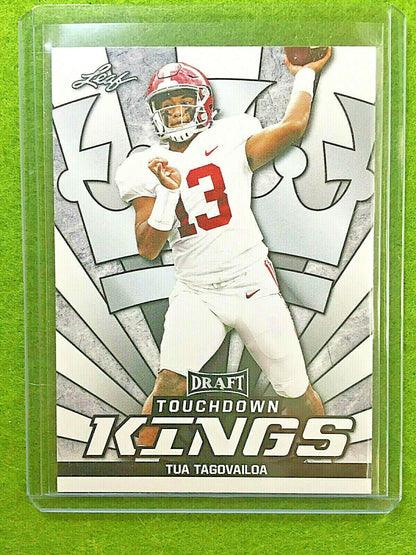 TUA TAGOVAILOA RC ROOKIE CARD JERSEY#13 ALABAMA 2020 Leaf TOUCHDOWN KINGS INSERT