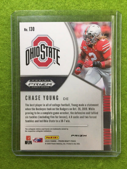 CHASE YOUNG SILVER PRIZM ROOKIE CARD JERSEY #2 OSU REDSKINS RC 2020 Prizm Silver