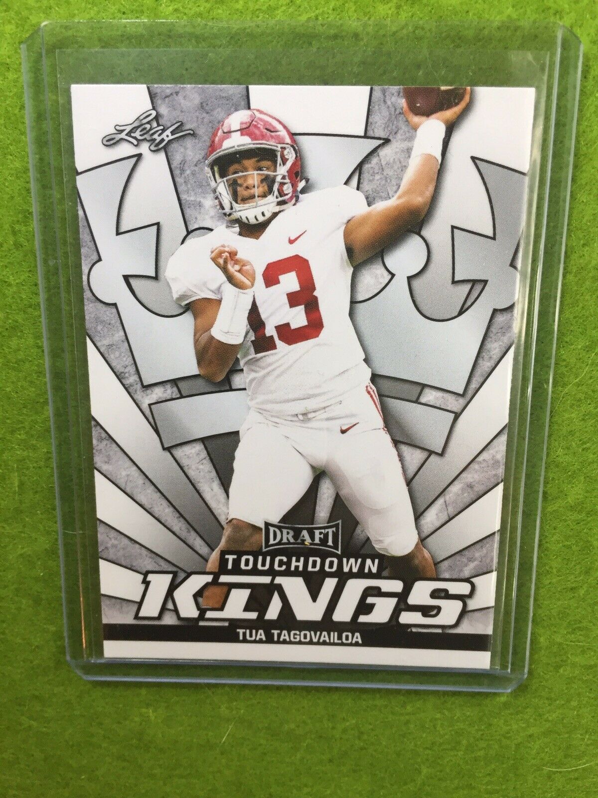 TUA TAGOVAILOA RC ROOKIE CARD JERSEY#13 ALABAMA 2020 Leaf TOUCHDOWN KINGS INSERT