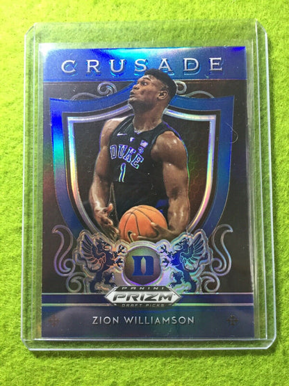 ZION WILLIAMSON ROOKIE CARD BLUE PRIZM RC 2019 Panini CRUSADE DUKE JERSEY #1 SP