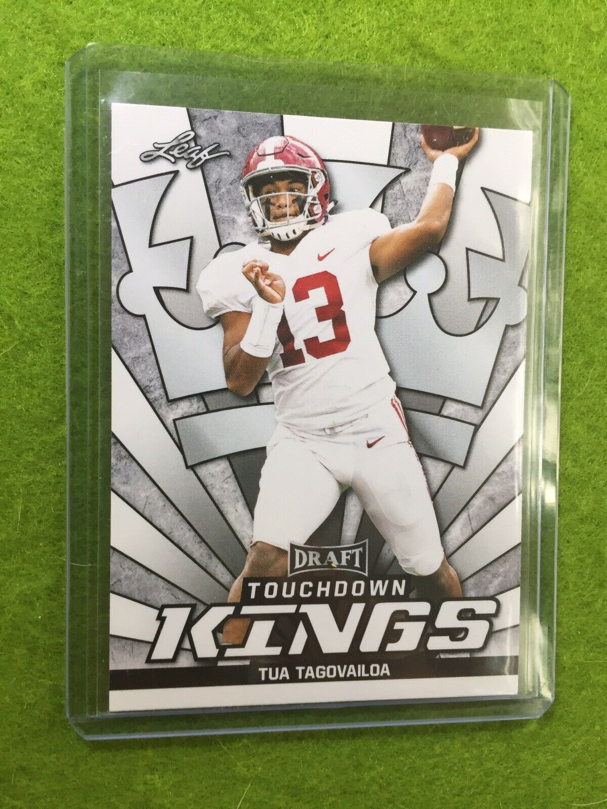 TUA TAGOVAILOA RC ROOKIE CARD JERSEY#13 ALABAMA 2020 Leaf TOUCHDOWN KINGS INSERT