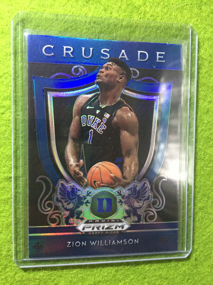 ZION WILLIAMSON ROOKIE CARD BLUE PRIZM RC 2019 Panini CRUSADE DUKE JERSEY #1 SP